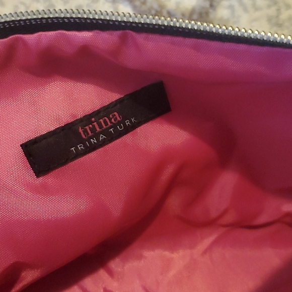 Trina Turk Cosmetic Purse Black Multi Glitter Bag - Picture 6 of 9